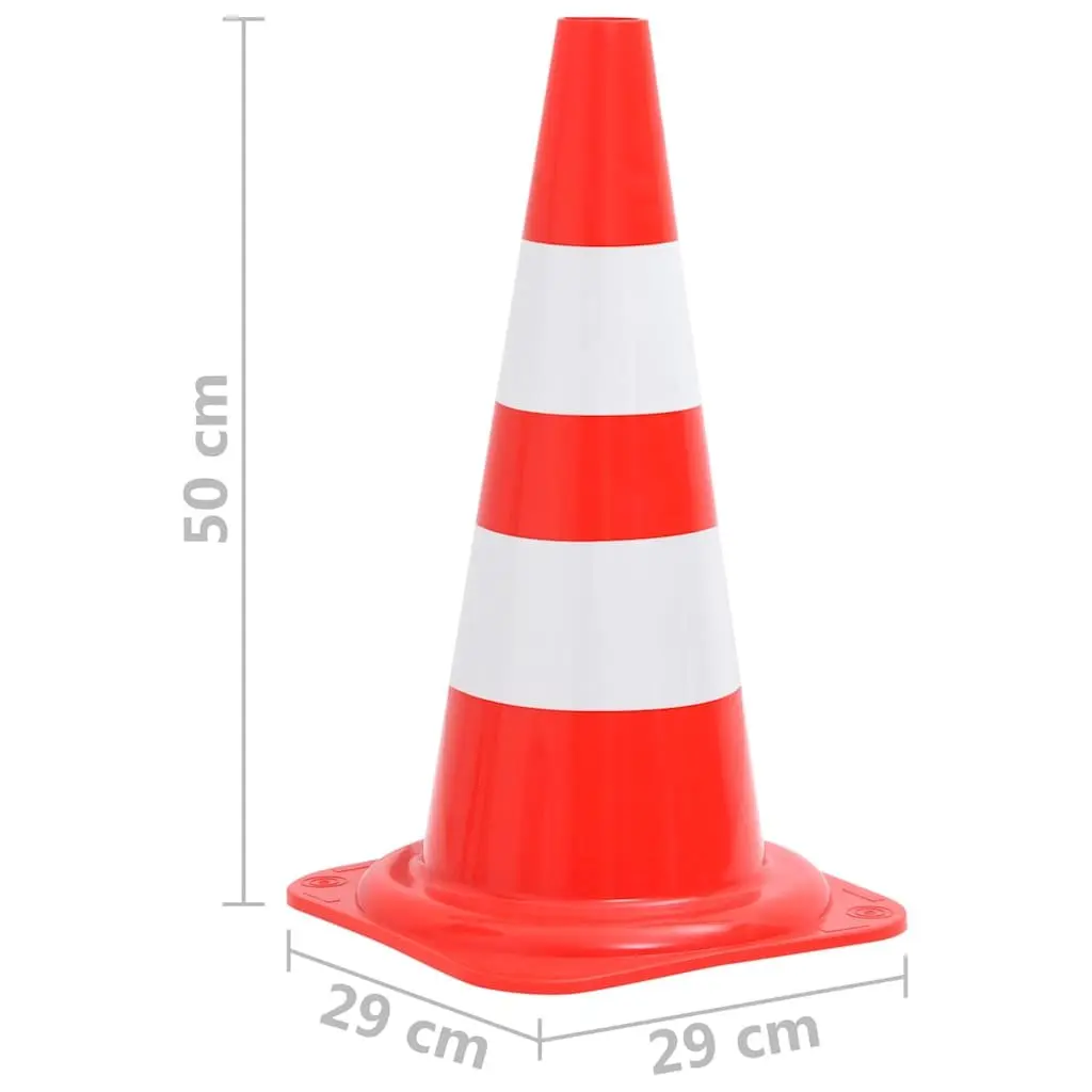 Traffic Cones Stackable Reflective 50cm Red White Outdoor Safety Signage Set of 20