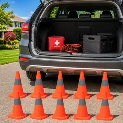 Practical Pop-up Traffic Cones for Real-World Uses – 10 Pcs
