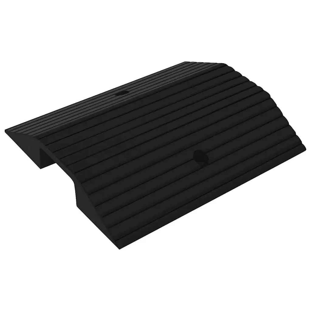 Rubber Threshold Ramp Non-Slip Textured Surface 49x40x8cm for Wheelchair Scooter Rollator Mobility Access