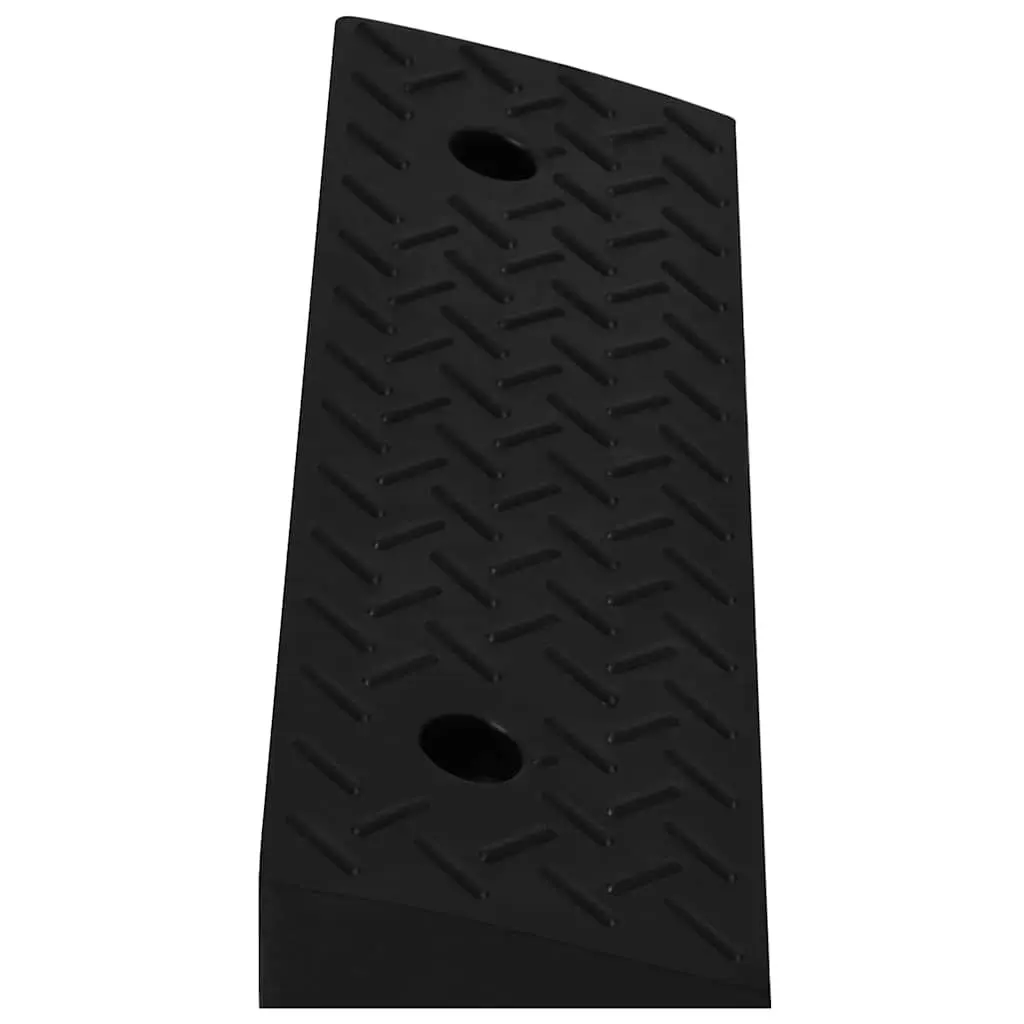 Rubber Kerb Ramps Non-Slip Heavy Duty 50 x 17.5 x 5 cm Black 2 Pieces