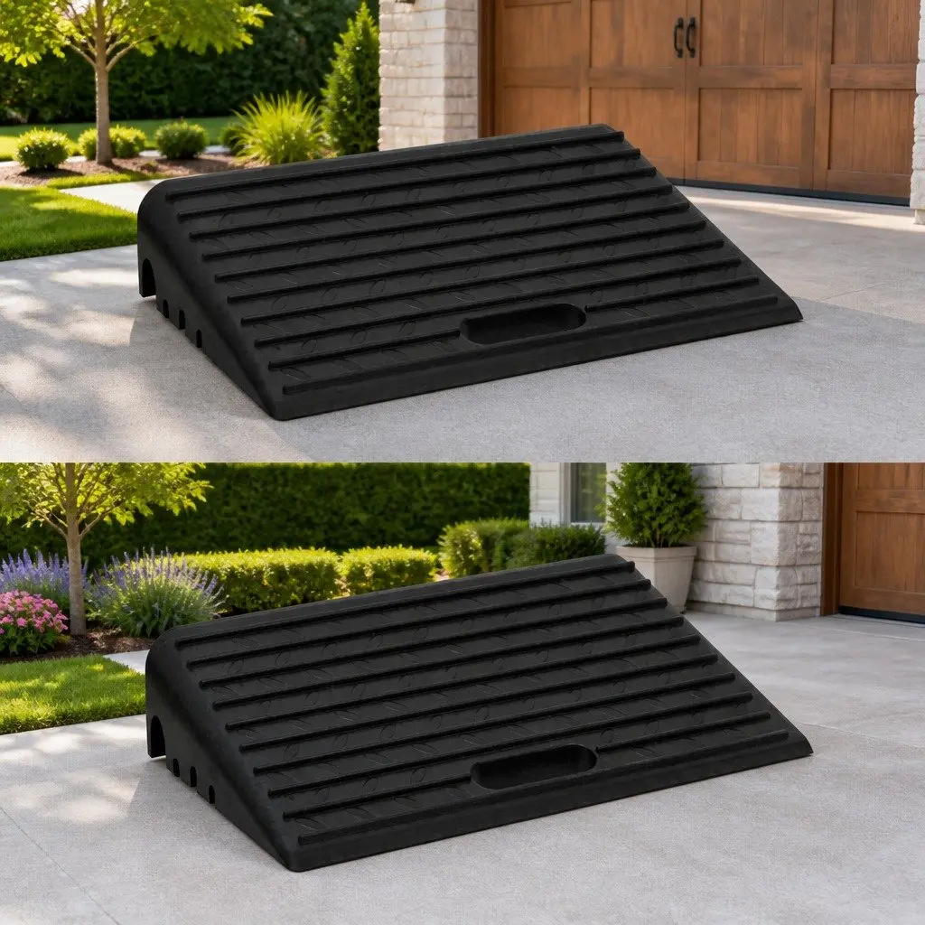 Kerb Ramps Rubber Non-Slip 50 x 30 x 11 cm Black 2 pcs