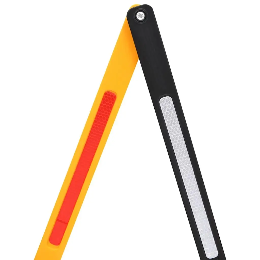 Folding Traffic Barrier Sturdy Yellow Black Reflective Adjustable Outdoor Size