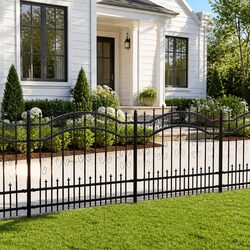 Practical Black Steel Fence Panel for Garden Use