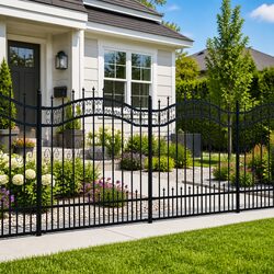 Practical Black Steel Garden Fence for Your Home