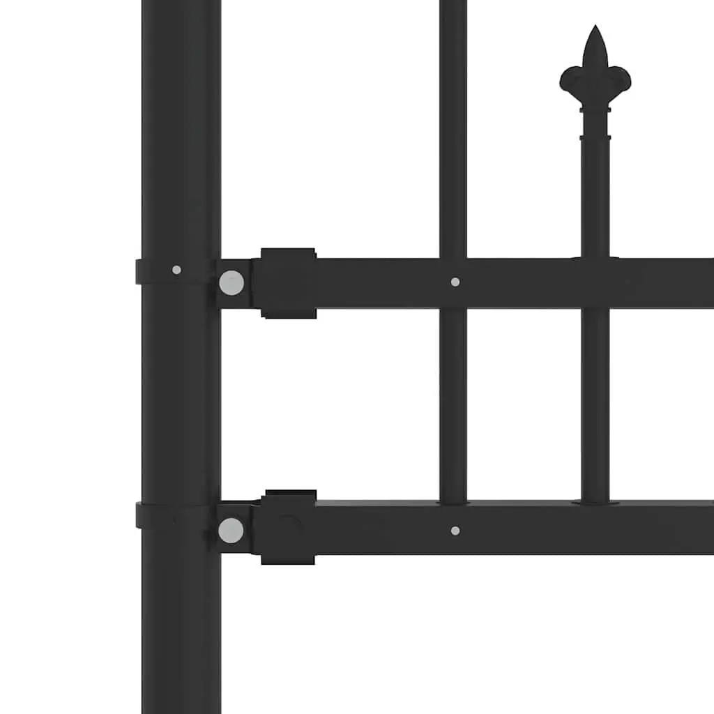 Garden Fence Panel Black Steel Spear Top Outdoor Perimeter Barrier Security