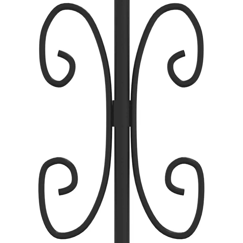 Garden Fence Panel Black Steel Spear Top Outdoor Perimeter Barrier Security