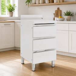Commercial Kitchen Cabinet with 3 Drawers Storage Unit 50x60x96cm