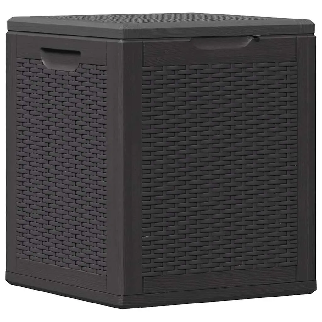 Garden Storage Box PP 90L Weather-Resistant Black Container