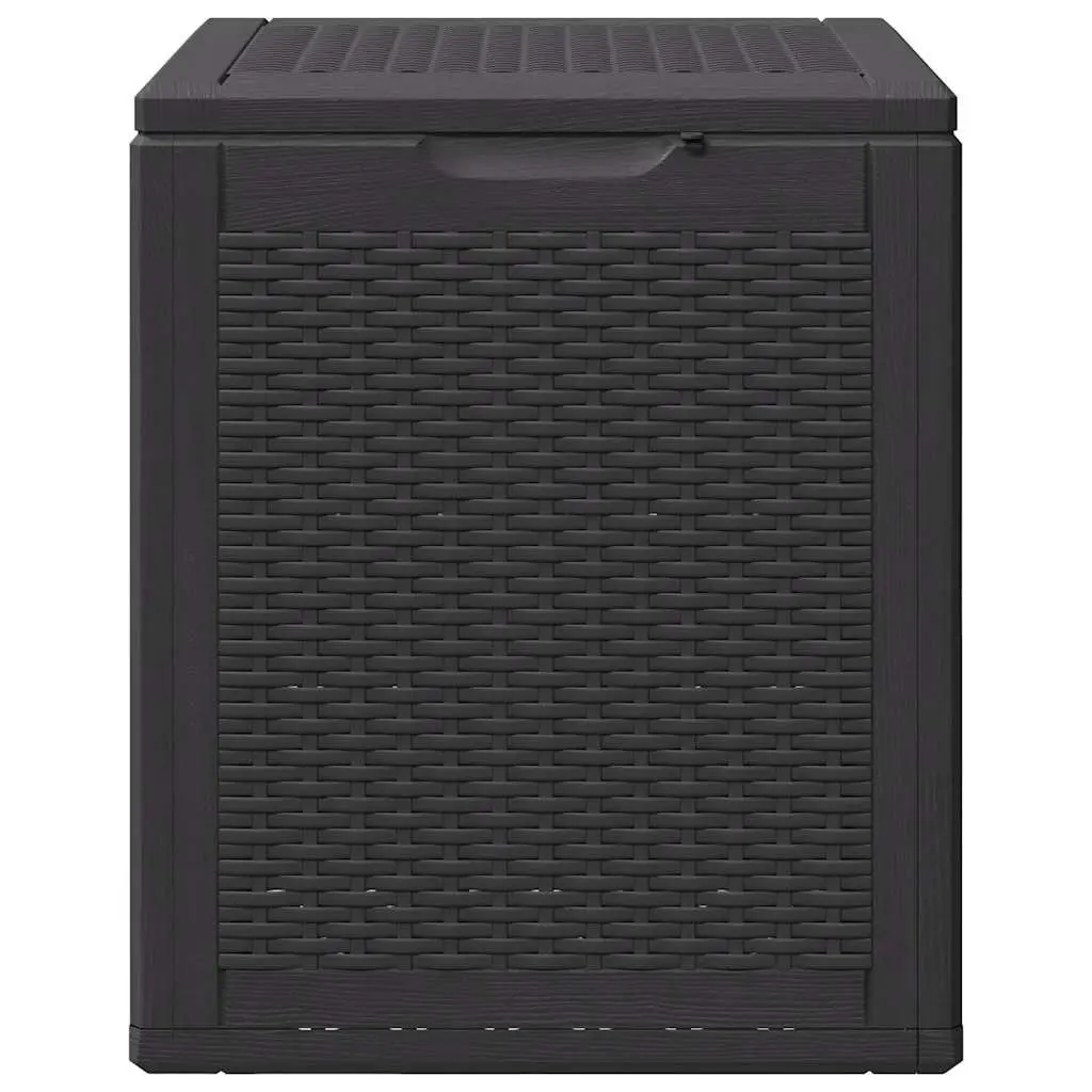 Garden Storage Box PP 90L Weather-Resistant Black Container