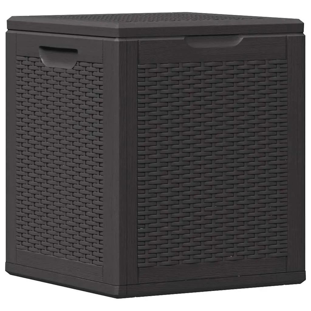 Garden Storage Box PP 90L Weather-Resistant Black Container