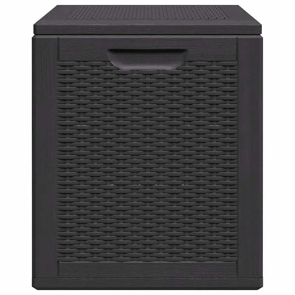 Garden Storage Box PP 90L Weather-Resistant Black Container