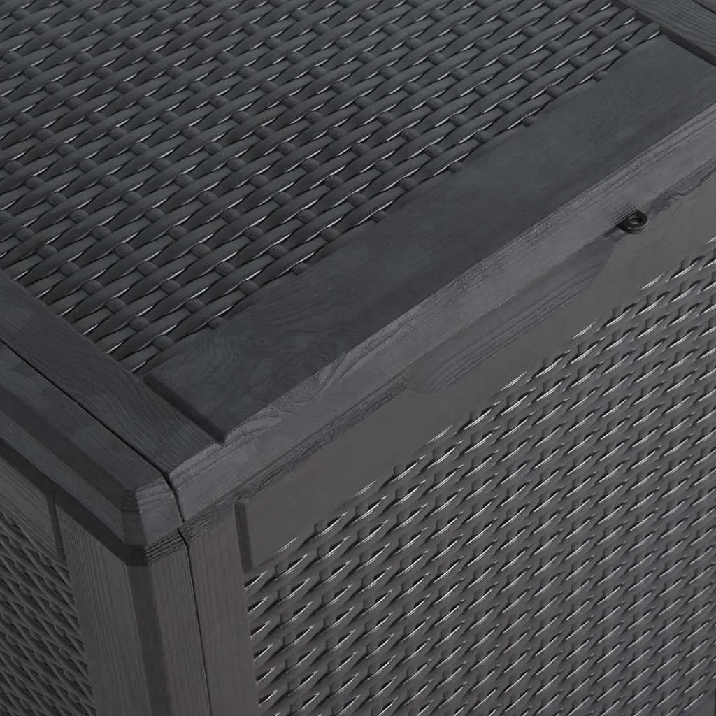 Garden Storage Box PP 90L Weather-Resistant Black Container