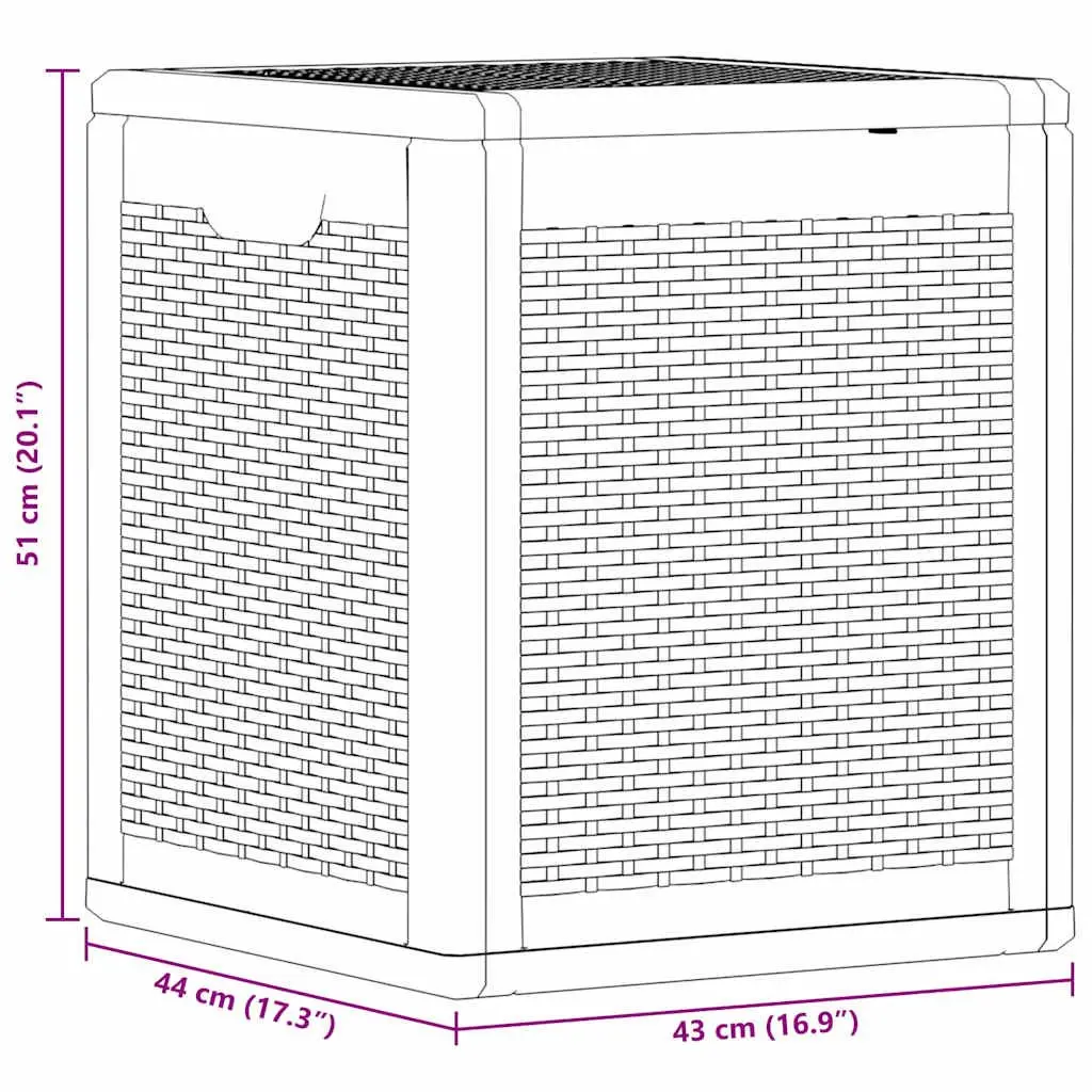 Garden Storage Box PP 90L Weather-Resistant Black Container