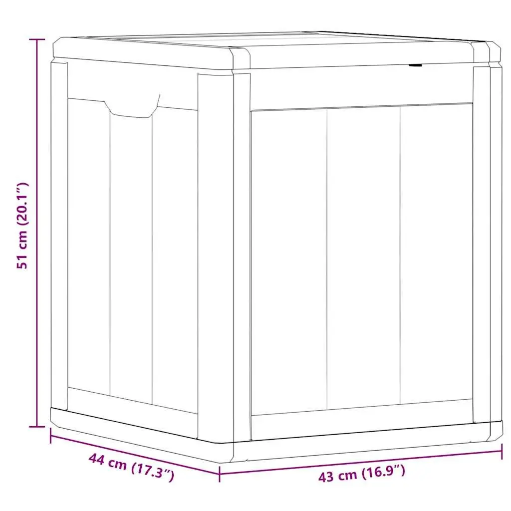 Garden Storage Box PP 90L Grey Weatherproof Container