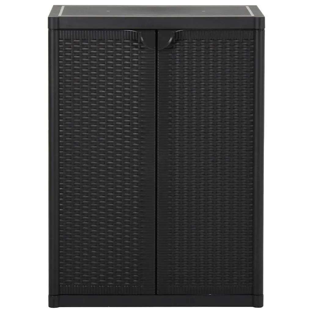 Storage Cabinet PP Black 65 x 45 x 88 cm Garden Patio Outdoor Indoor Organizer Cupboard Shelves