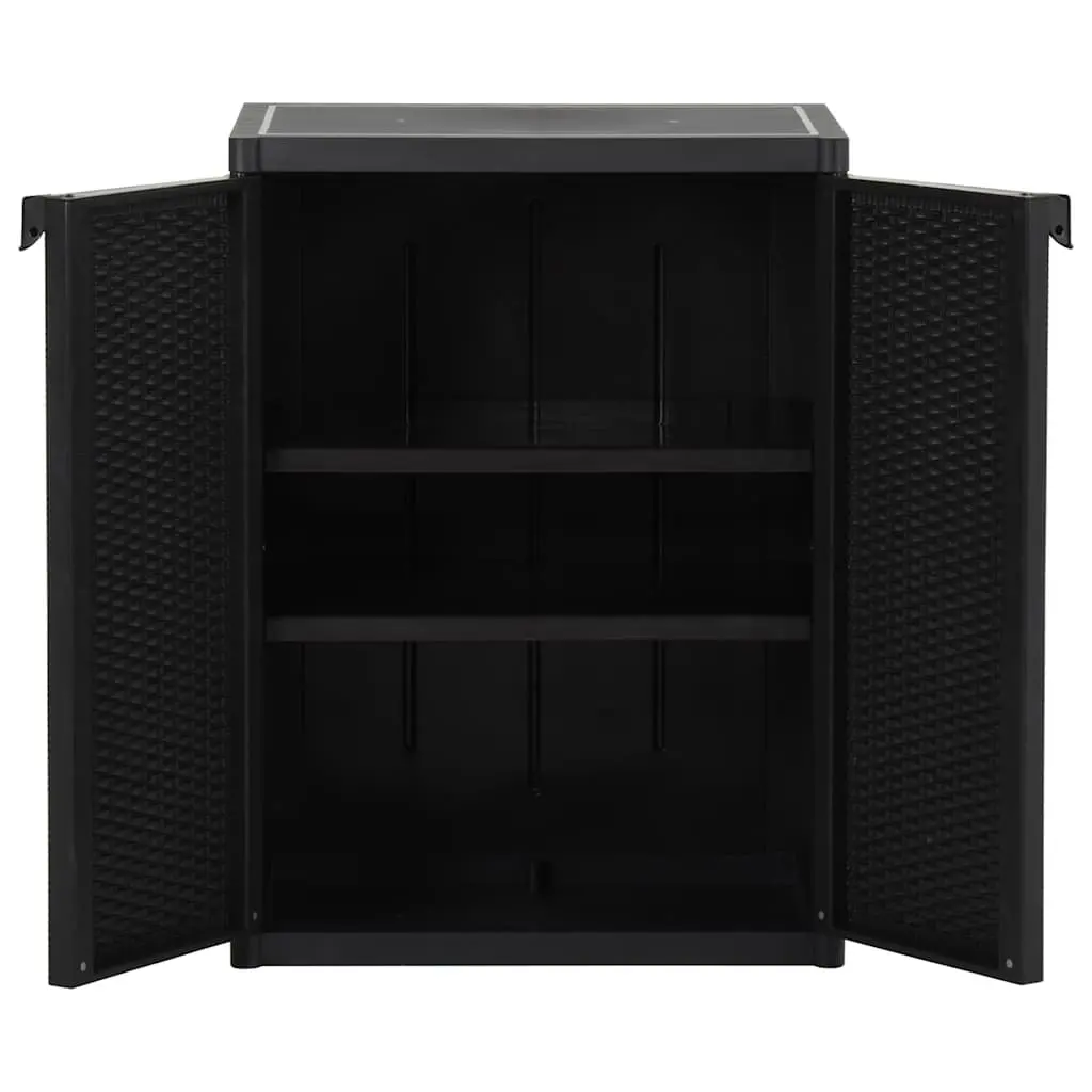 Storage Cabinet PP Black 65 x 45 x 88 cm Garden Patio Outdoor Indoor Organizer Cupboard Shelves
