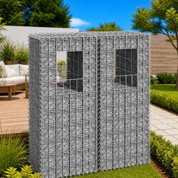 Practical Gabion Basket Posts for Garden Use