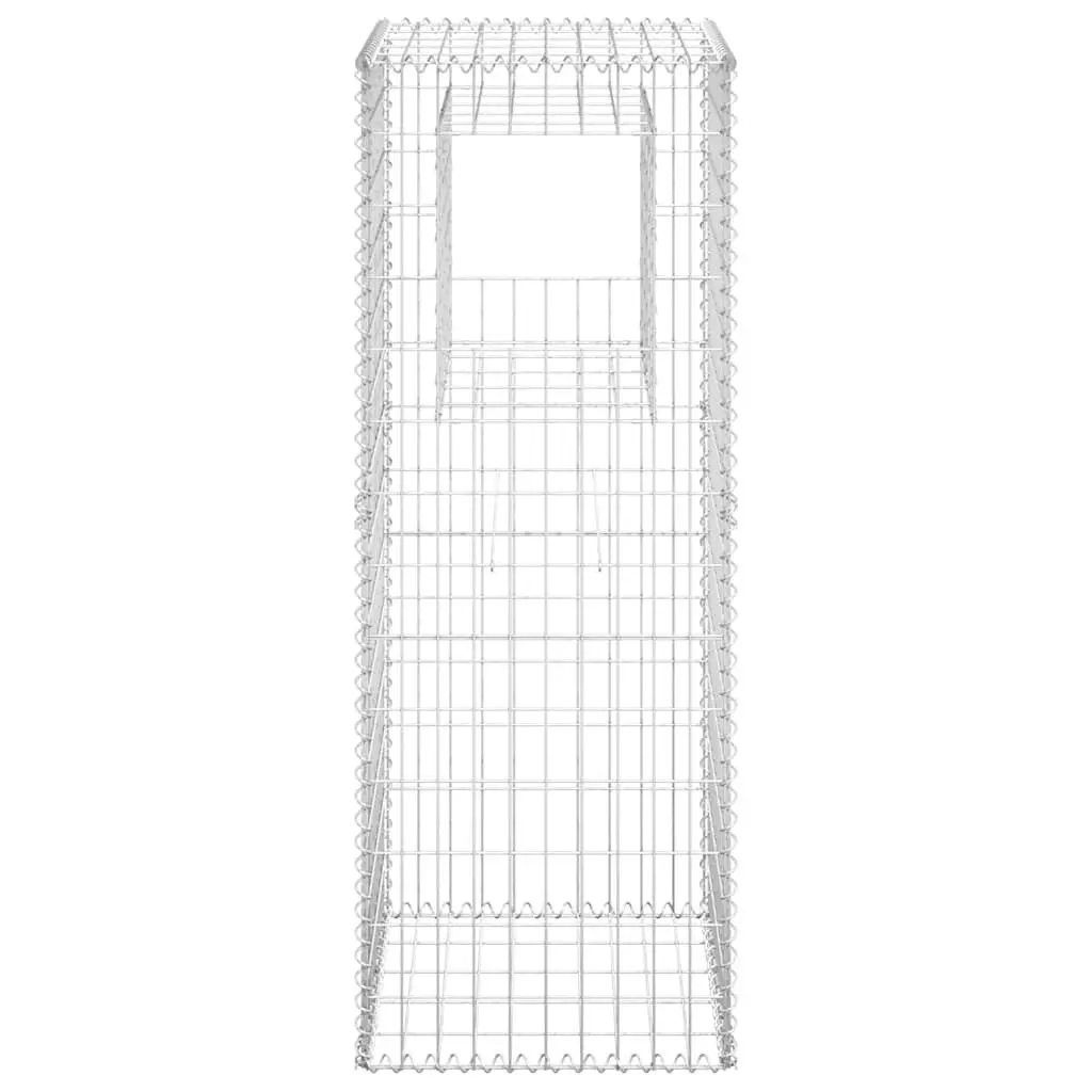 Gabion Iron Posts Weatherproof Rustproof 50x50x140cm Silver Garden Decor Filler 2 Piece