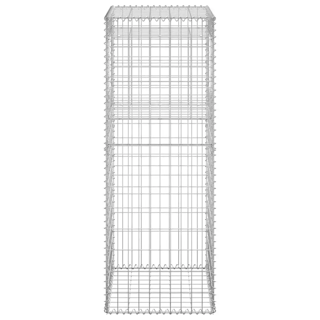 Gabion Iron Posts Weatherproof Rustproof 50x50x140cm Silver Garden Decor Filler 2 Piece