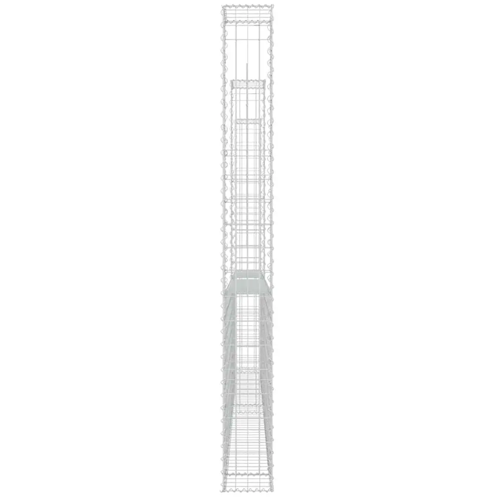 U-Shape Gabion Basket Fence Panel Iron Welded Wire Mesh 260x20x200cm Silver
