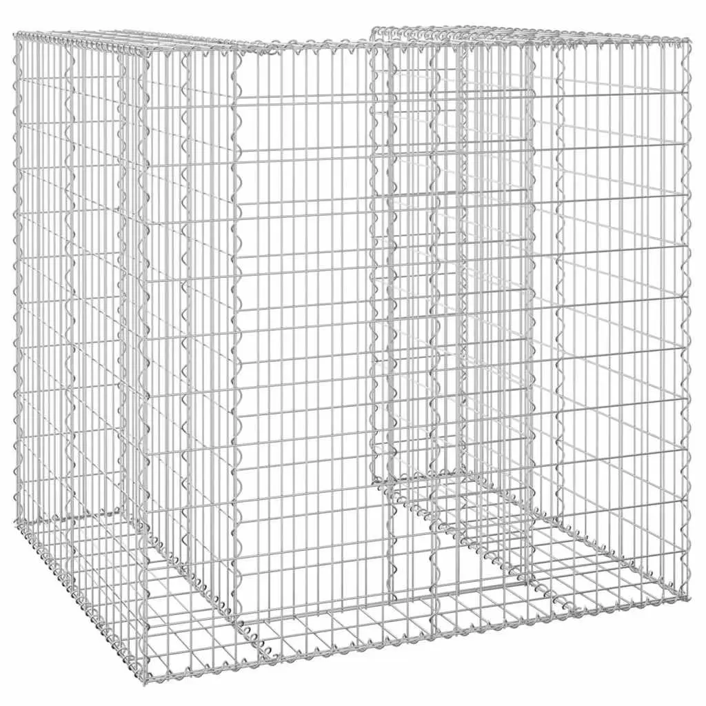 Gabion Container Enclosure Galvanised Steel Silver 110cm x 100cm x 110cm Garden Patio