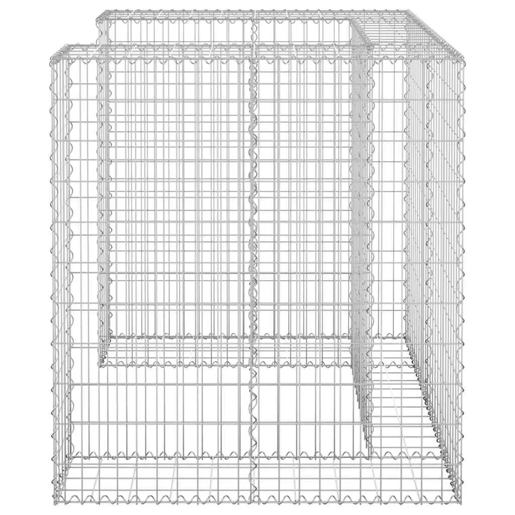 Gabion Container Enclosure Galvanised Steel Silver 110cm x 100cm x 110cm Garden Patio