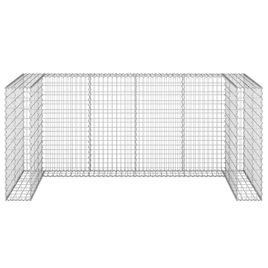 Gabion Wall Enclosure Galvanised Steel 254 x 100 x 110 cm Silver
