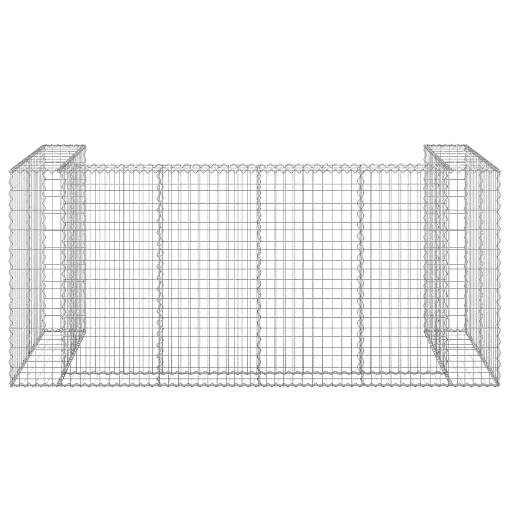 Gabion Wall Enclosure Galvanised Steel 254 x 100 x 110 cm Silver