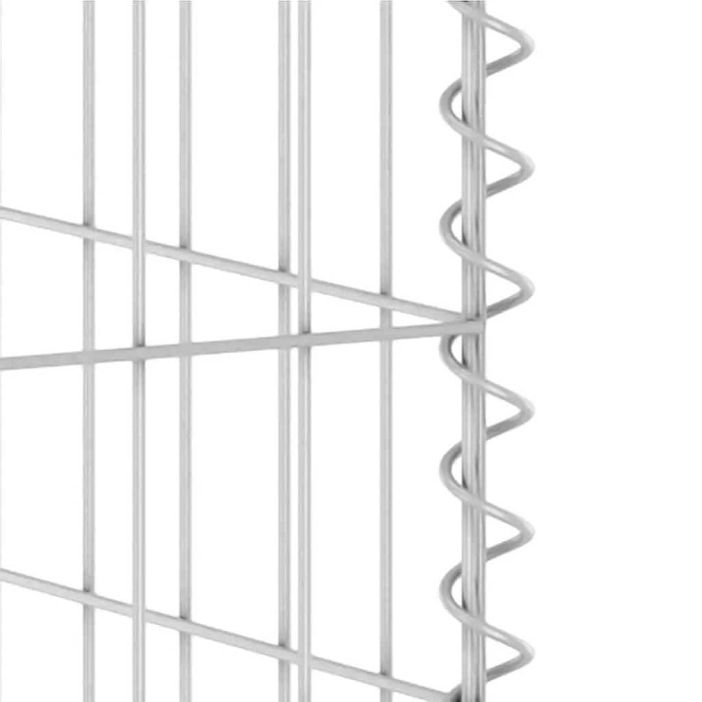 Gabion Wall Enclosure Galvanised Steel 254 x 100 x 110 cm Silver
