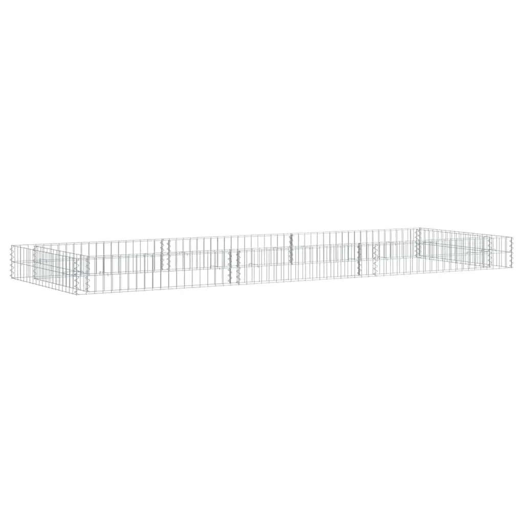 Gabion Planter Border Mesh Galvanised Steel 300x100x20cm Silver Raised Bed Garden Outdoor