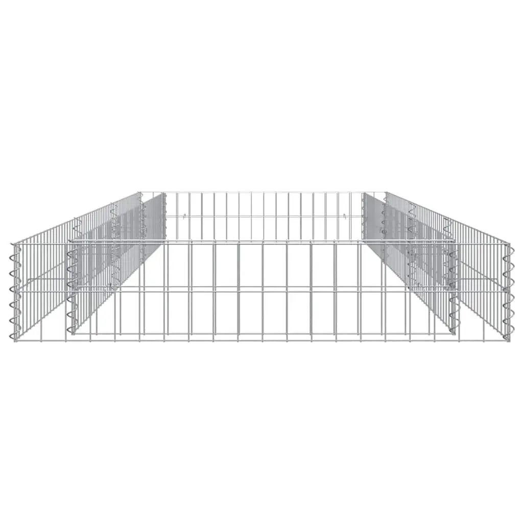Gabion Planter Border Mesh Galvanised Steel 300x100x20cm Silver Raised Bed Garden Outdoor