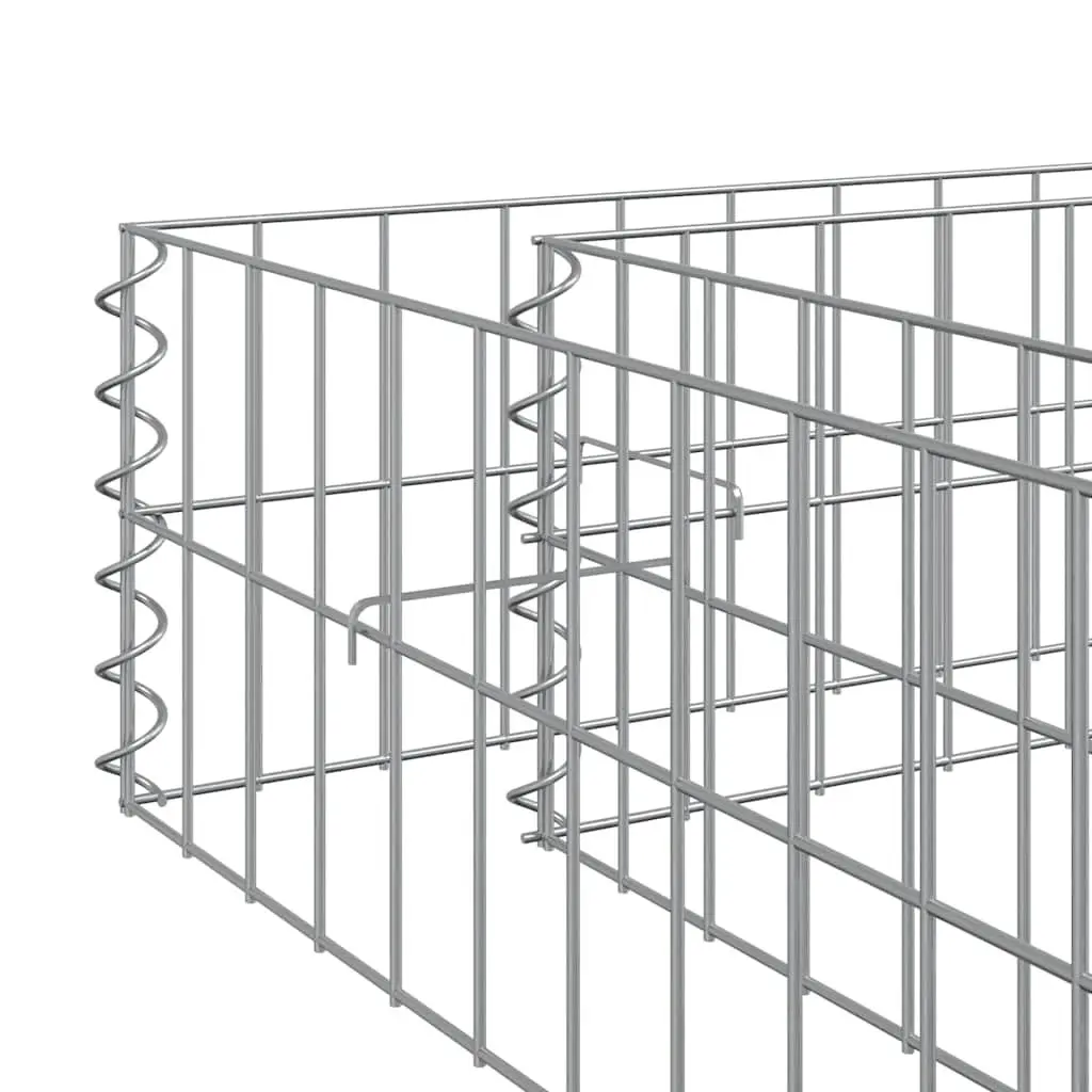 Gabion Planter Border Mesh Galvanised Steel 300x100x20cm Silver Raised Bed Garden Outdoor