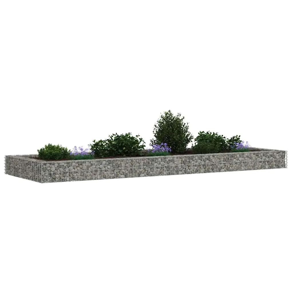 Gabion Planter Border Mesh Galvanised Steel 300x100x20cm Silver Raised Bed Garden Outdoor