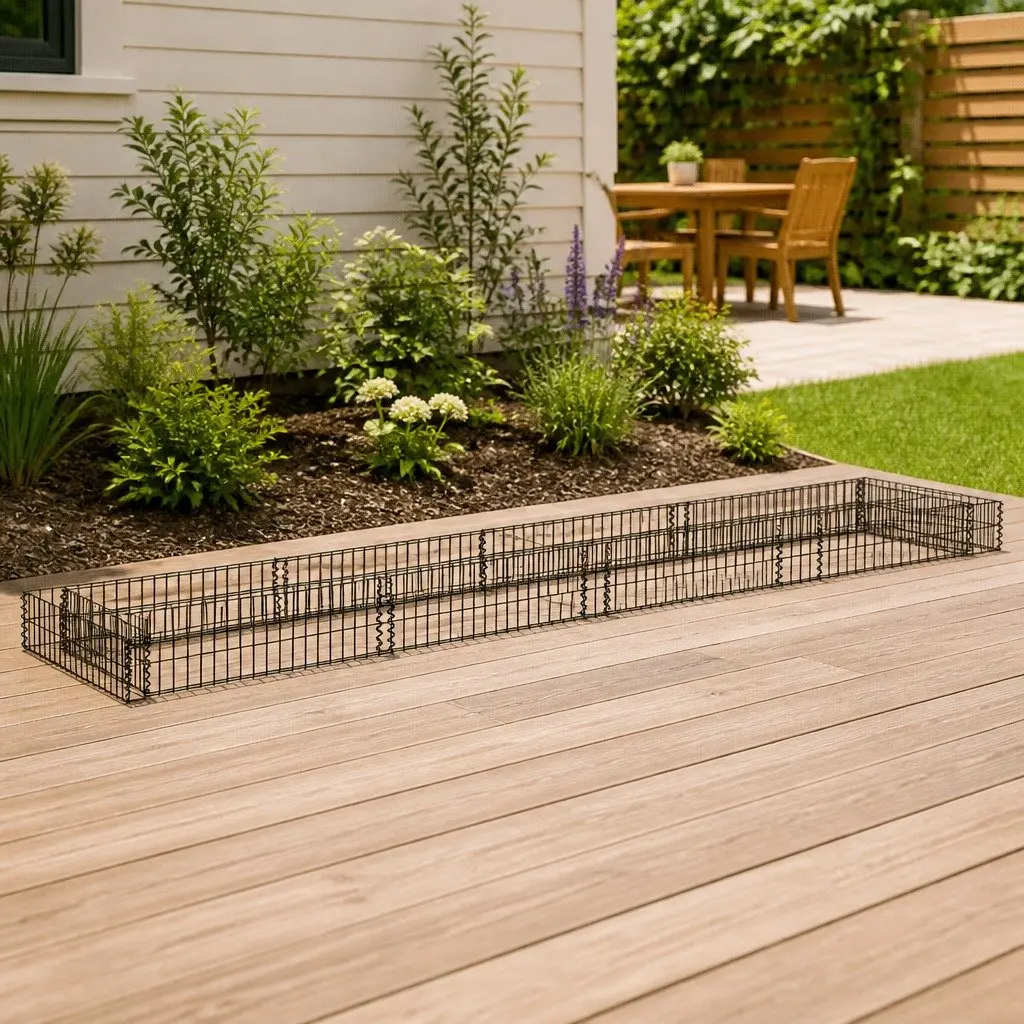 Raised Bed Galvanised Steel Garden Planter 400cm x 100cm x 20cm Silver Weather Resistant