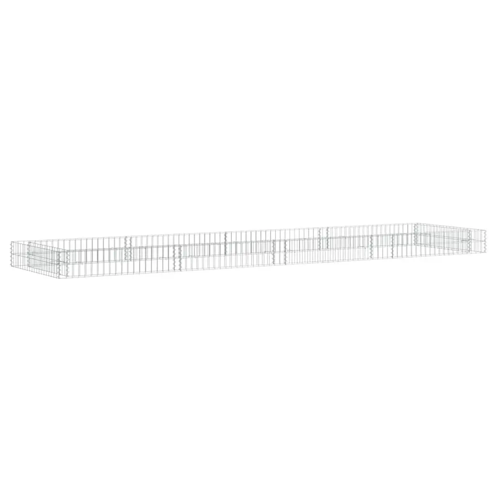 Raised Bed Galvanised Steel Garden Planter 400cm x 100cm x 20cm Silver Weather Resistant