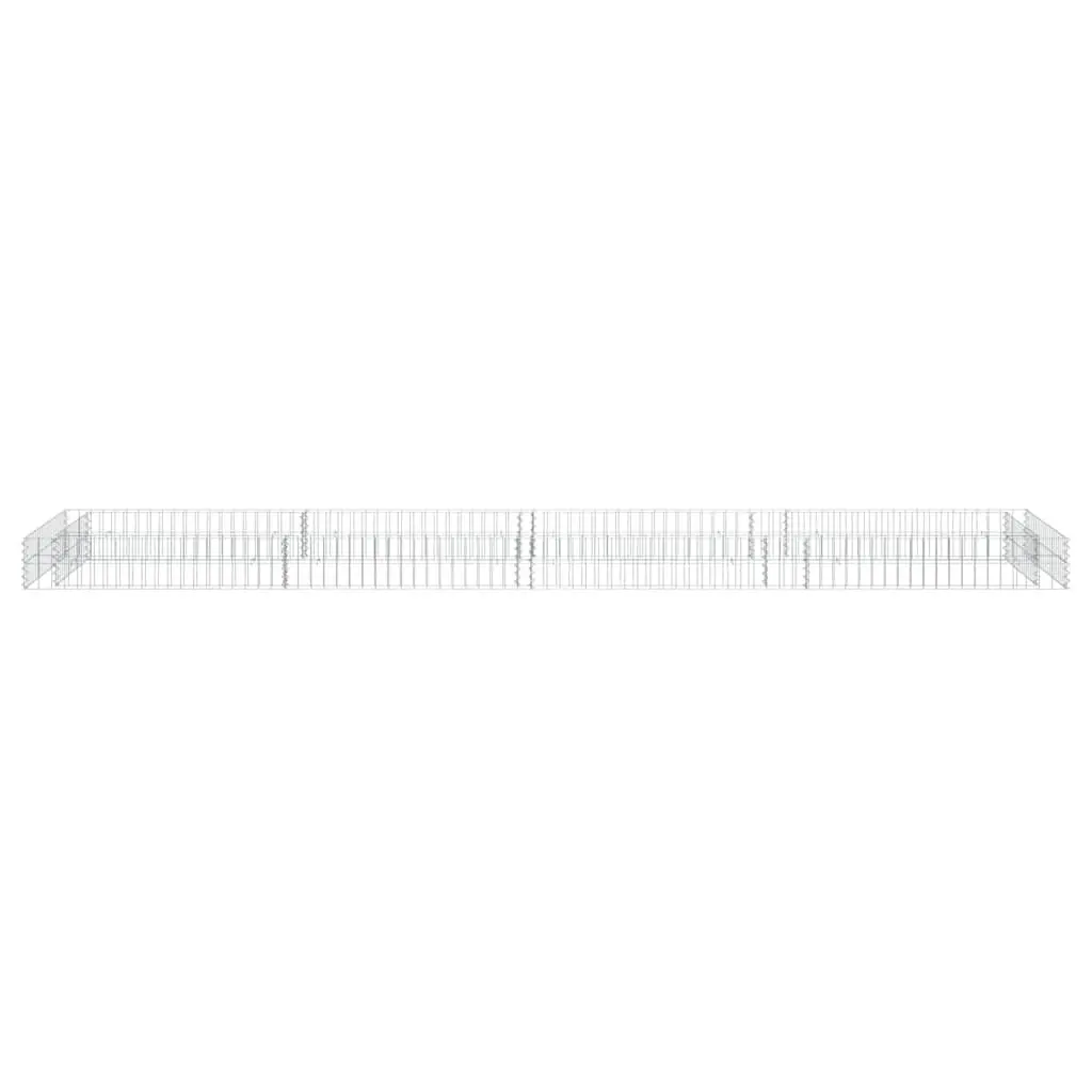 Raised Bed Galvanised Steel Garden Planter 400cm x 100cm x 20cm Silver Weather Resistant