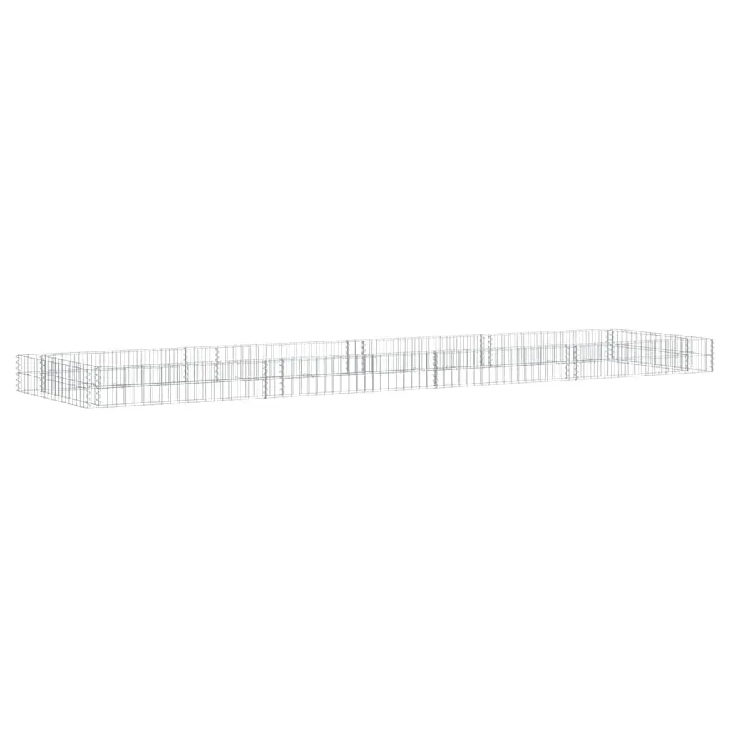 Raised Bed Galvanised Steel Garden Planter 400cm x 100cm x 20cm Silver Weather Resistant