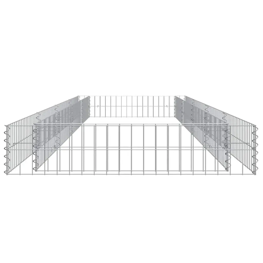 Raised Bed Galvanised Steel Garden Planter 400cm x 100cm x 20cm Silver Weather Resistant