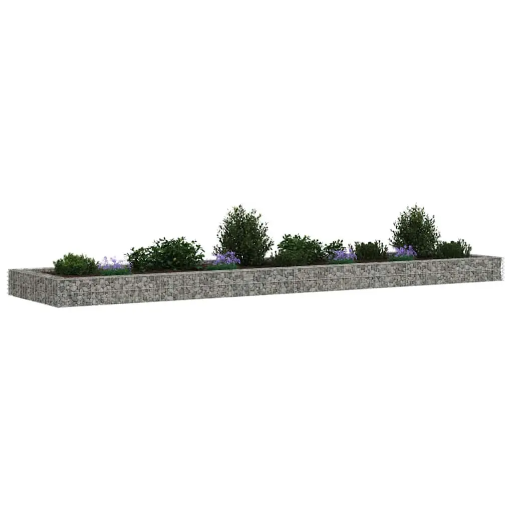 Raised Bed Galvanised Steel Garden Planter 400cm x 100cm x 20cm Silver Weather Resistant
