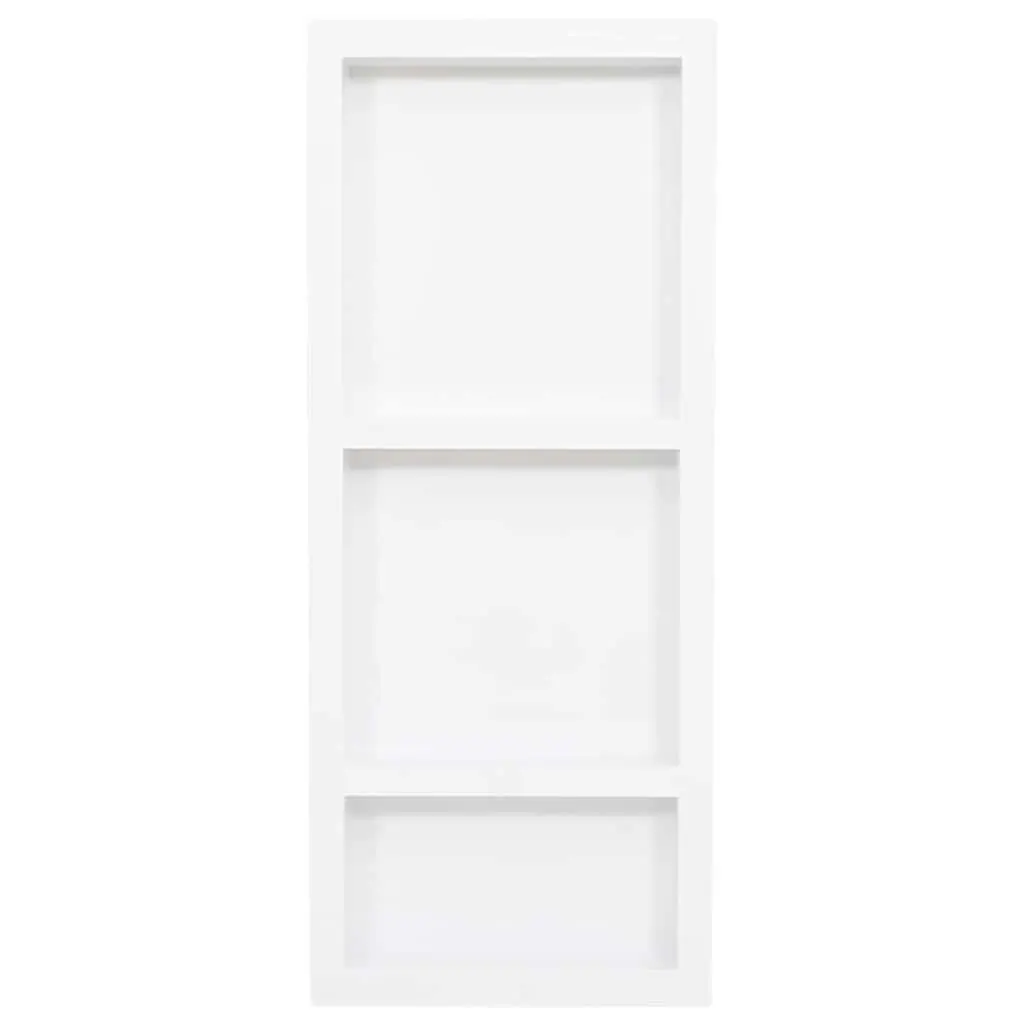 Shower Niche SMC 41 x 99 x 9 cm High Gloss White 3 Compartments Wall Mount Bathroom Storage Shelf
