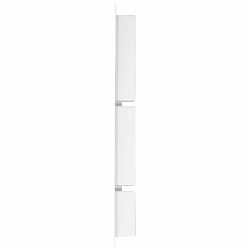 Shower Niche SMC 41 x 99 x 9 cm High Gloss White 3 Compartments Wall Mount Bathroom Storage Shelf