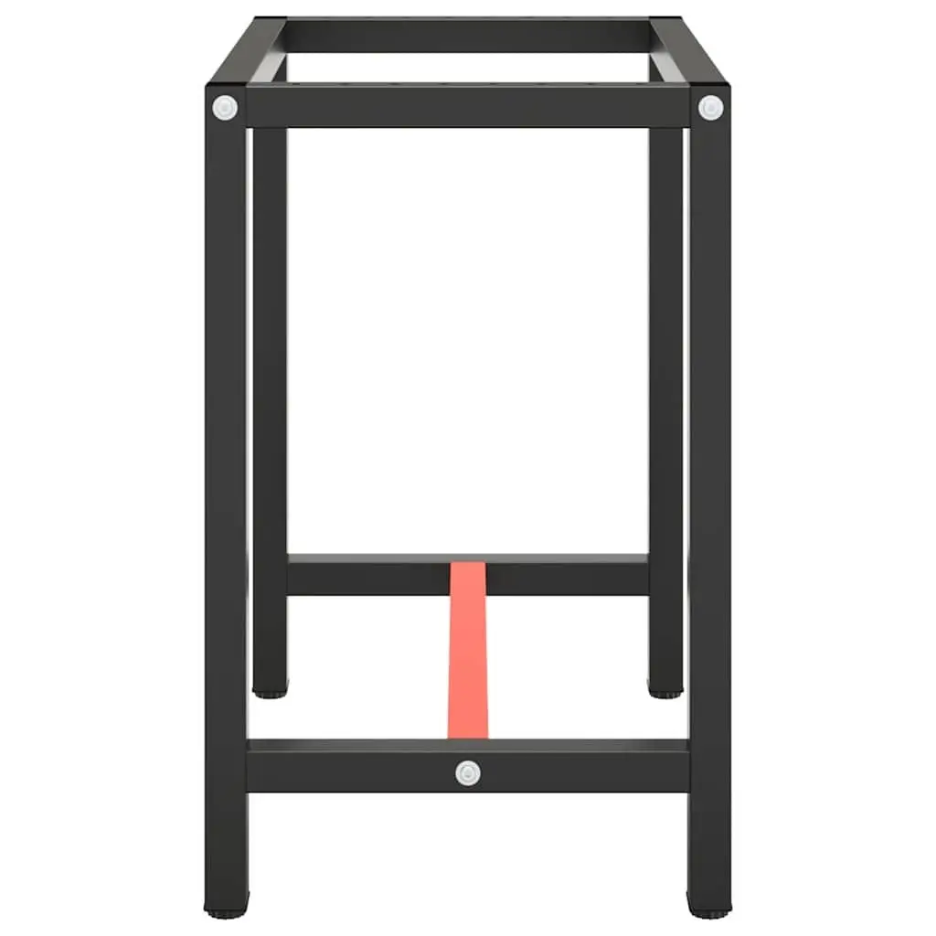 Heavy Duty Metal Workbench Frame Matte Black Red 70x50x79cm