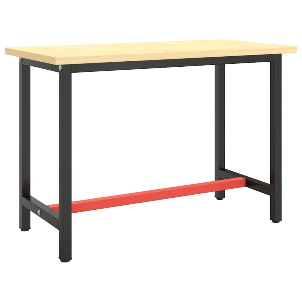Heavy Duty Workbench Frame Metal Construction 110x50x79cm Black Powder Coated Legs