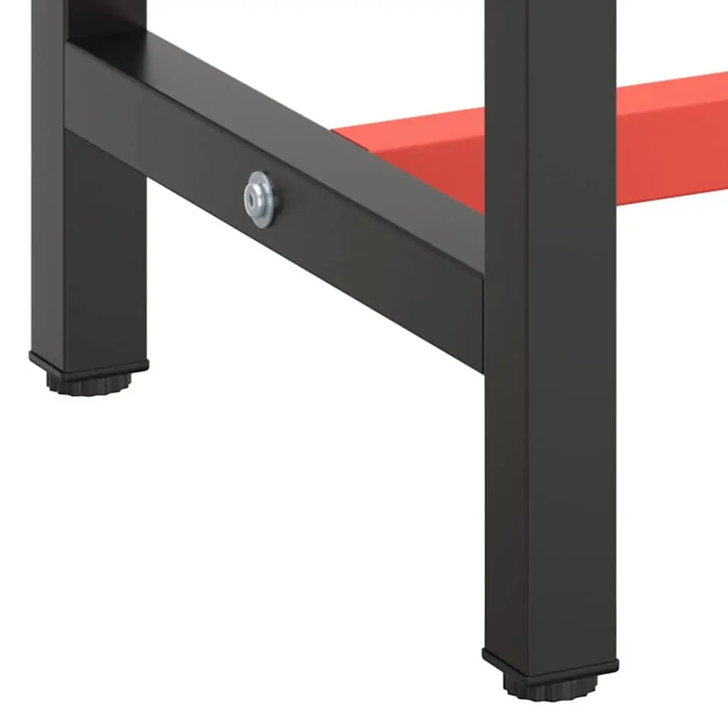 Work Bench Frame Metal Heavy Duty Powder Coated Matte Black Red 170x50x79cm