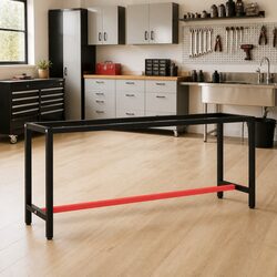 Work Bench Frame Heavy Duty Metal Table Base Legs Powder Coated Black Red