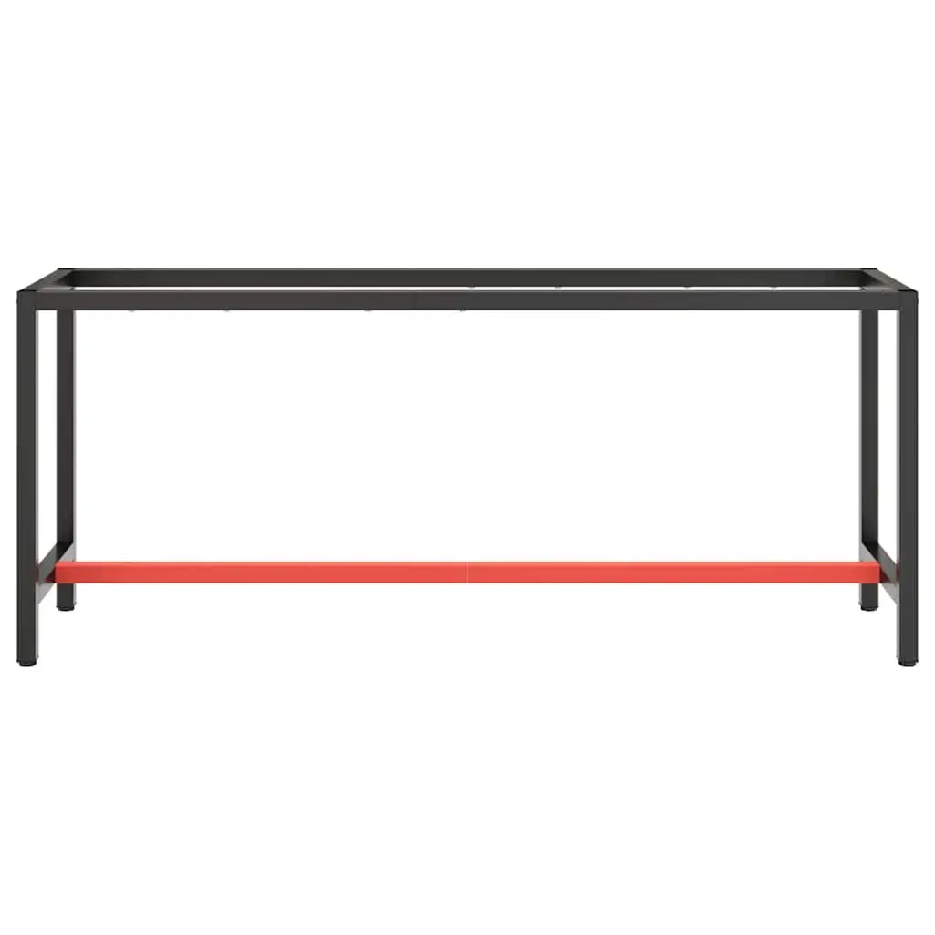 Work Bench Frame Metal Heavy Duty Powder Coated Black 190 x 50 x 79 cm