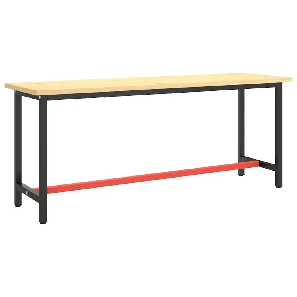 Work Bench Frame Metal Heavy Duty Powder Coated Black 190 x 50 x 79 cm