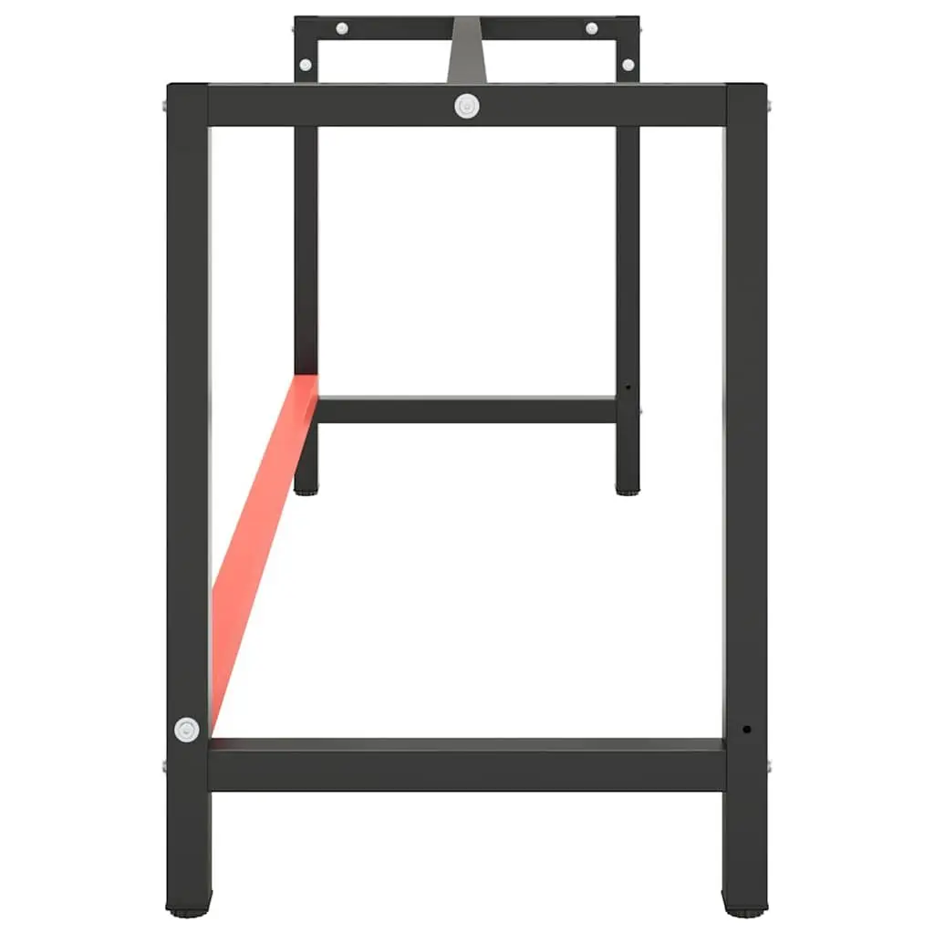 Work Bench Frame Metal Heavy Duty Matte Black Tabletop Base 180x57x79cm