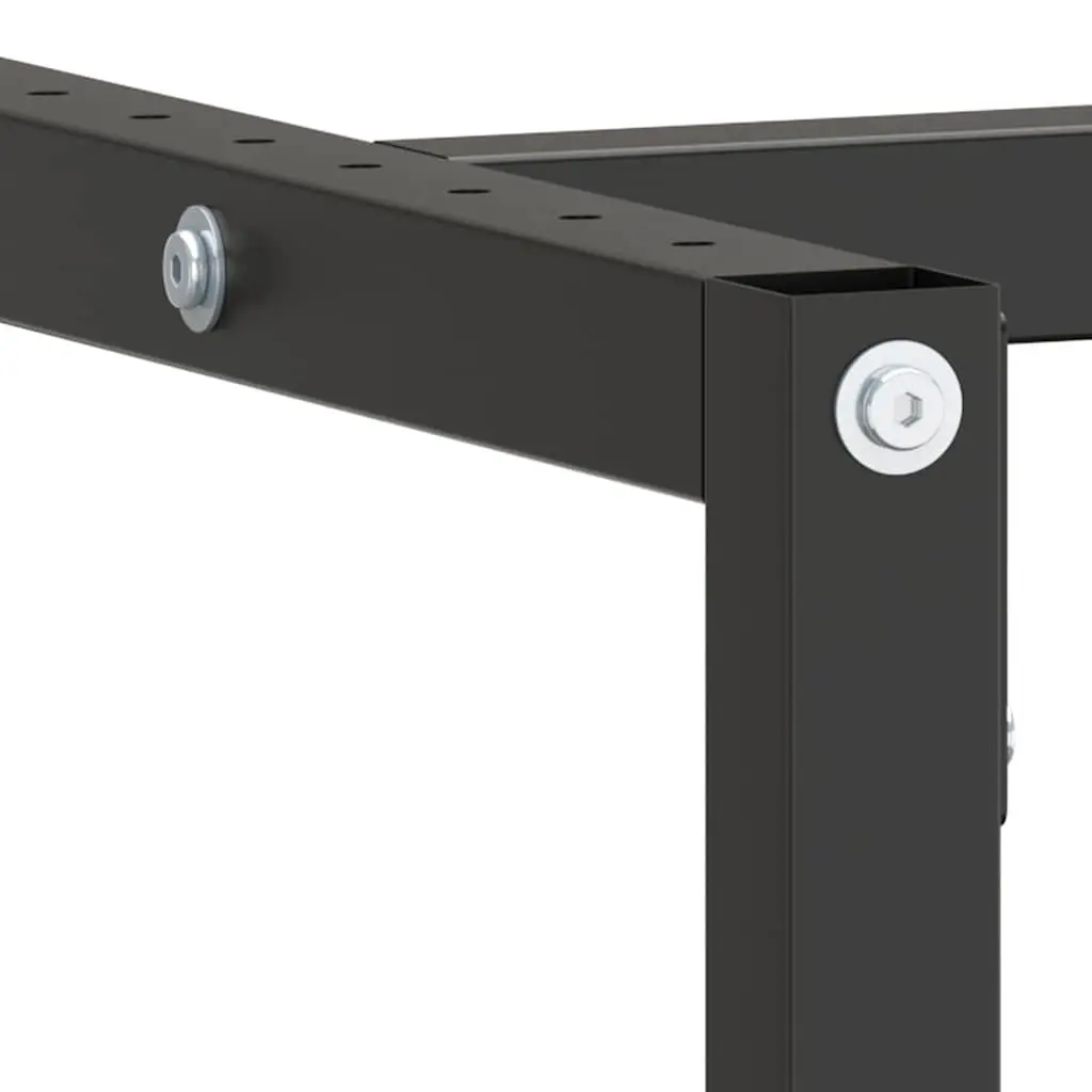 Work Bench Frame Heavy Duty Metal 220 x 57 x 79 cm Matte Black