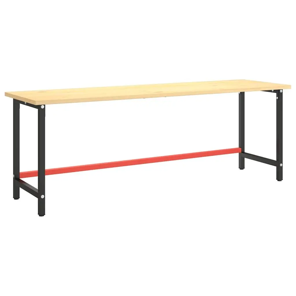 Work Bench Frame Heavy Duty Metal 220 x 57 x 79 cm Matte Black